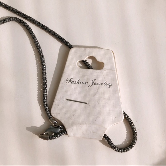 Long Chain Necklace with Metal & Crystal Shoe Pendant - Picture 9 of 13